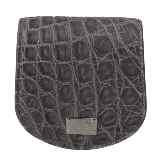 Dolce & Gabbana Exotic Gray Leather Condom Case Wallet - Sandy Store ByNet