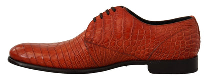 Dolce & Gabbana Exotic Orange Croc Leather Laceup Dress Shoes - Sandy Store ByNet