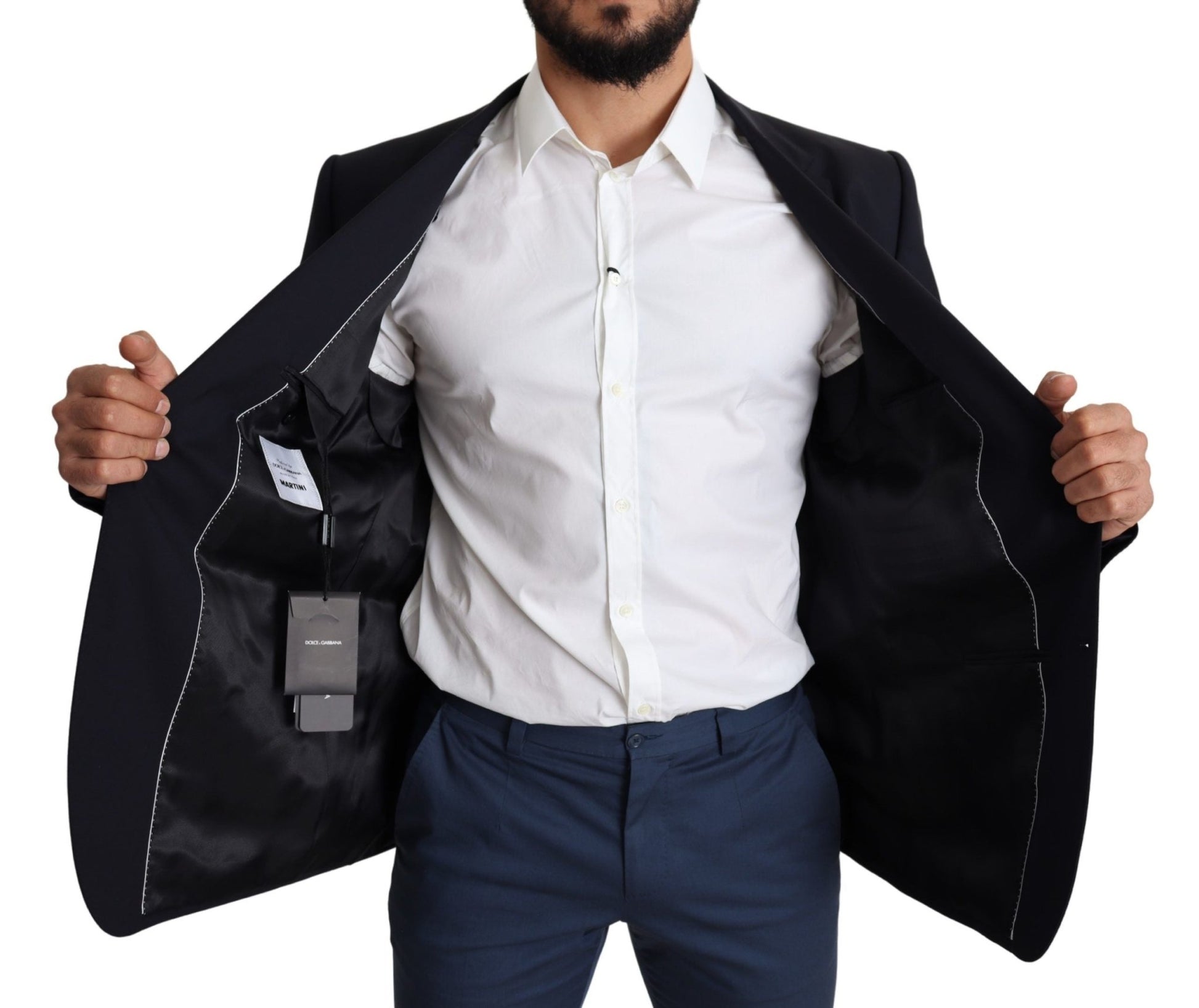 Dolce & Gabbana Exquisite Black Wool Stretch Martini Blazer - Sandy Store ByNet