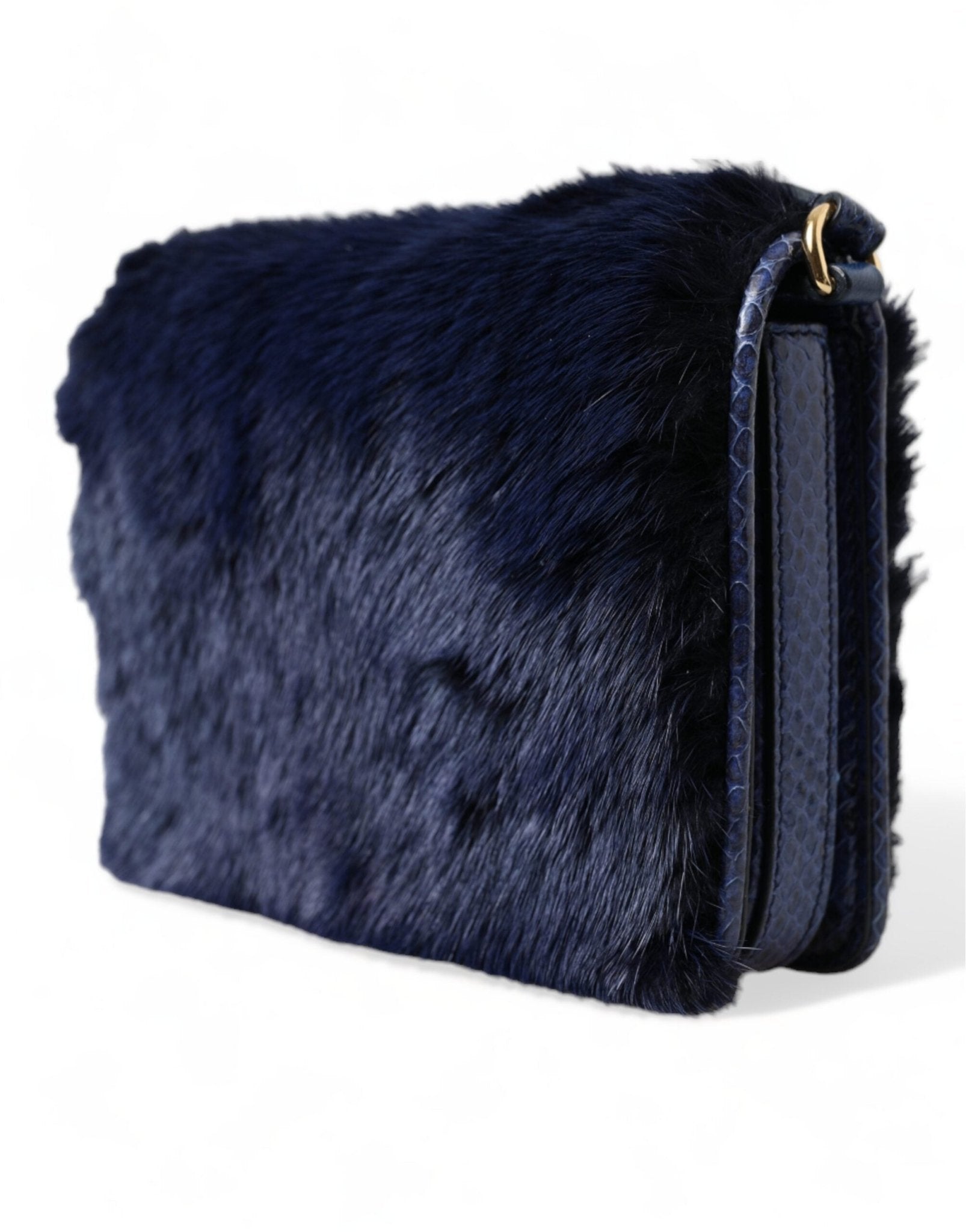 Dolce & Gabbana Exquisite Blue Mink Fur Shoulder Bag - Sandy Store ByNet