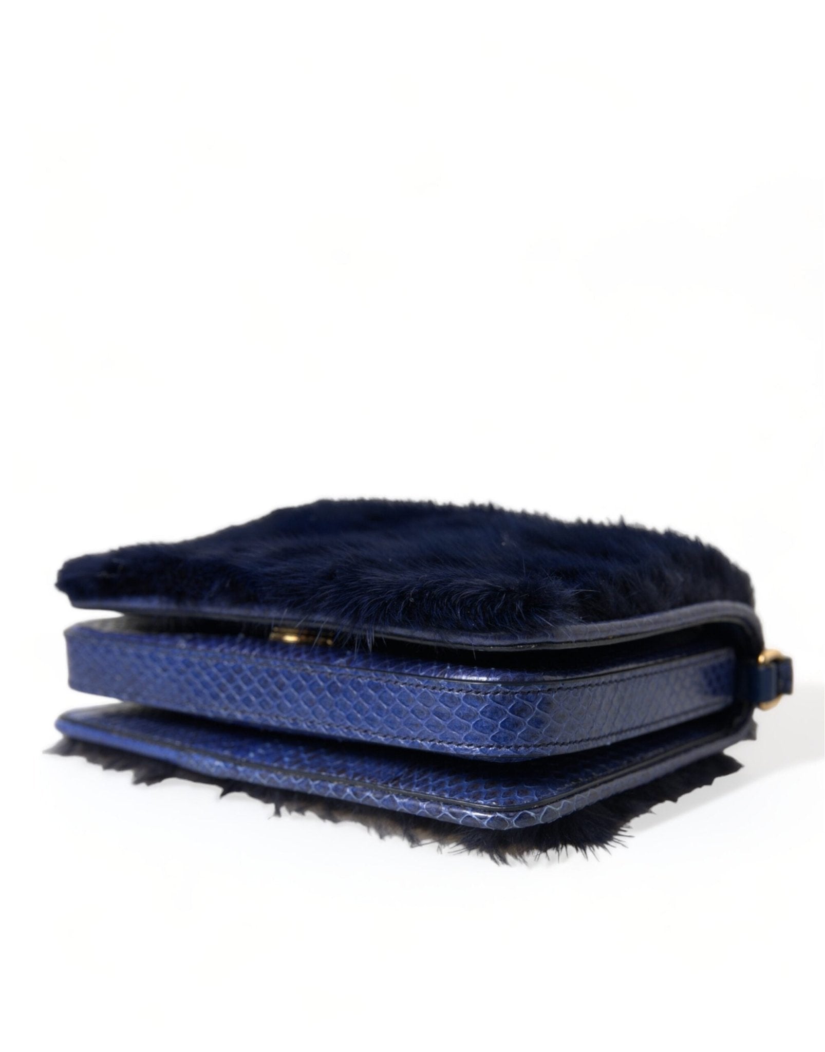 Dolce & Gabbana Exquisite Blue Mink Fur Shoulder Bag - Sandy Store ByNet