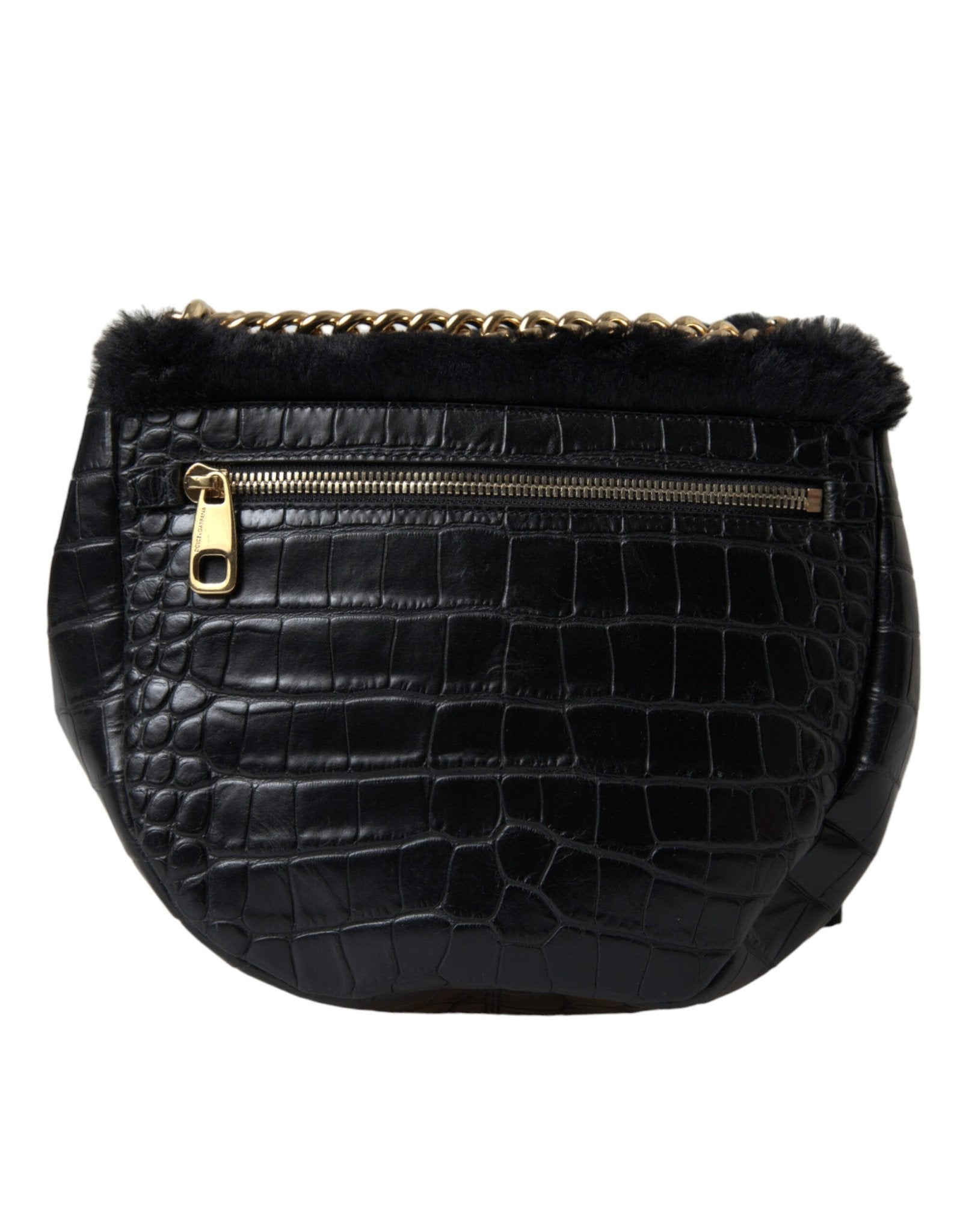Dolce & Gabbana Exquisite Croc - Embossed Panther Shoulder Bag - Sandy Store ByNet