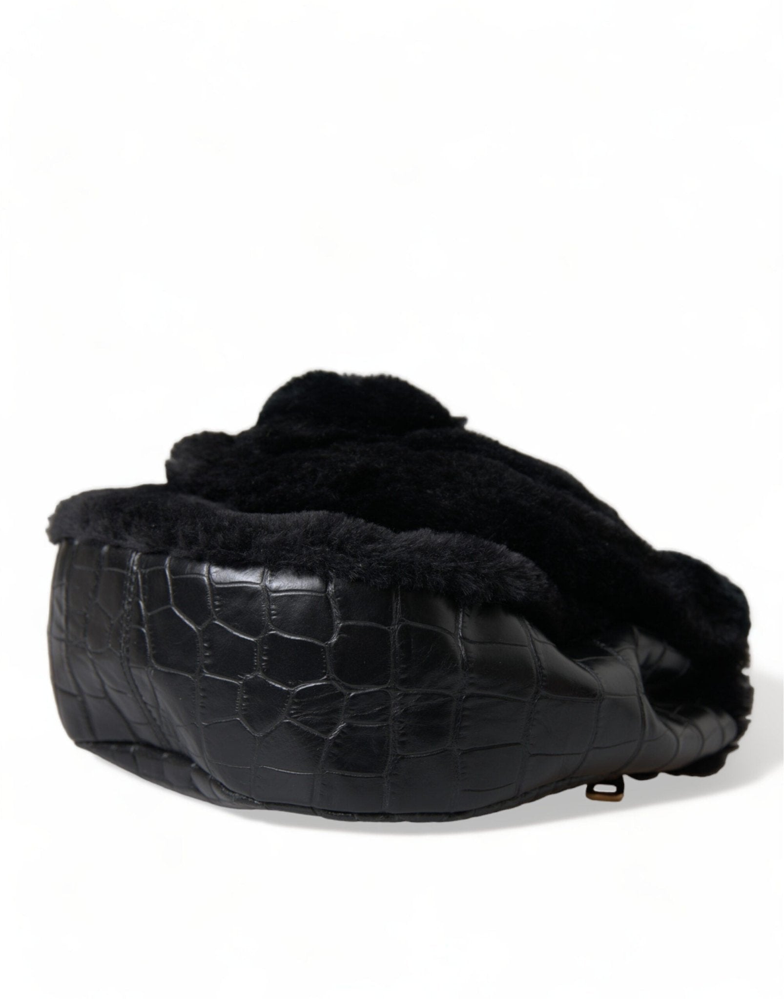 Dolce & Gabbana Exquisite Croc - Embossed Panther Shoulder Bag - Sandy Store ByNet