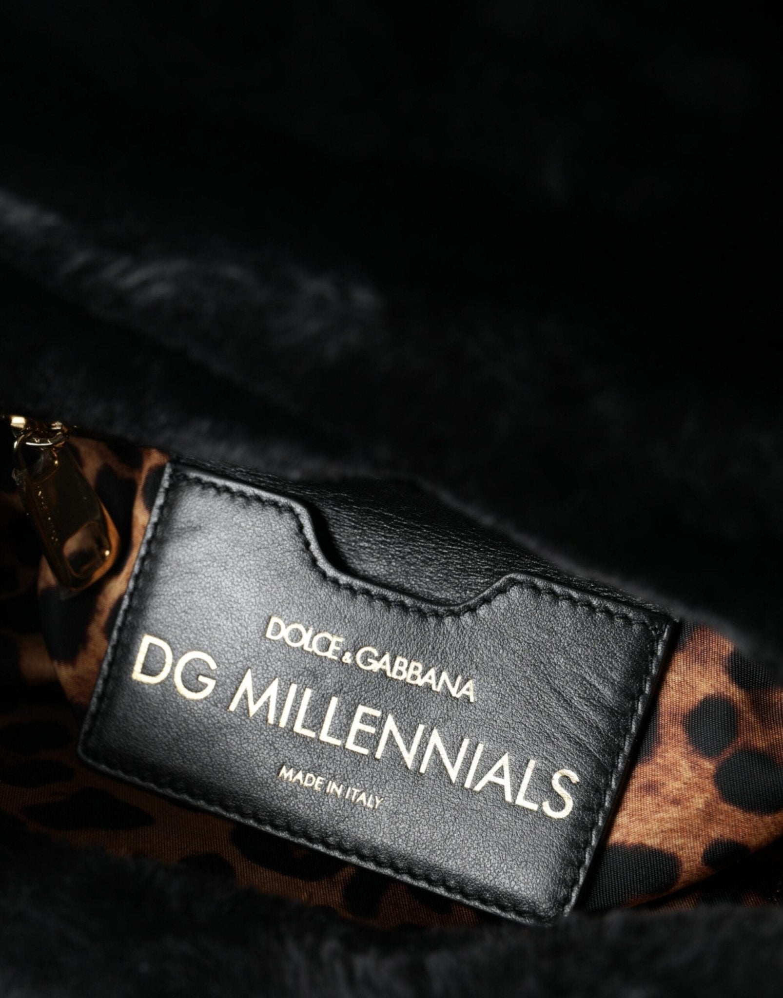Dolce & Gabbana Exquisite Croc - Embossed Panther Shoulder Bag - Sandy Store ByNet