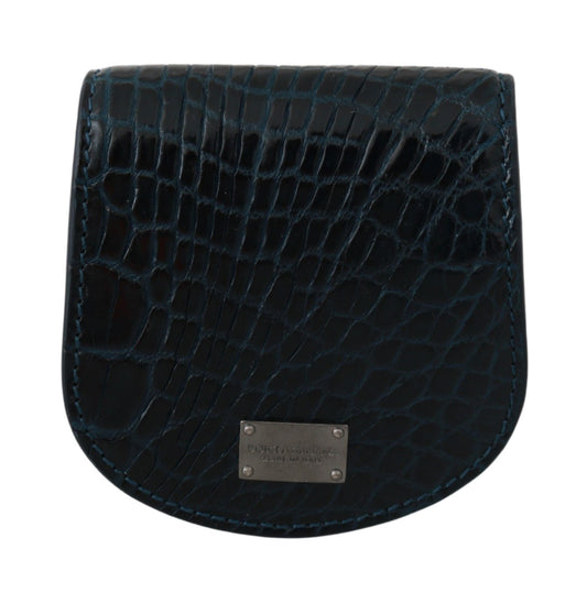 Dolce & Gabbana Exquisite Dark Blue Coin Case Wallet - Sandy Store ByNet