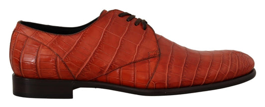 Dolce & Gabbana Exquisite Exotic Croc Leather Lace - Up Dress Shoes - Sandy Store ByNet