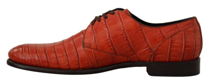 Dolce & Gabbana Exquisite Exotic Croc Leather Lace - Up Dress Shoes - Sandy Store ByNet