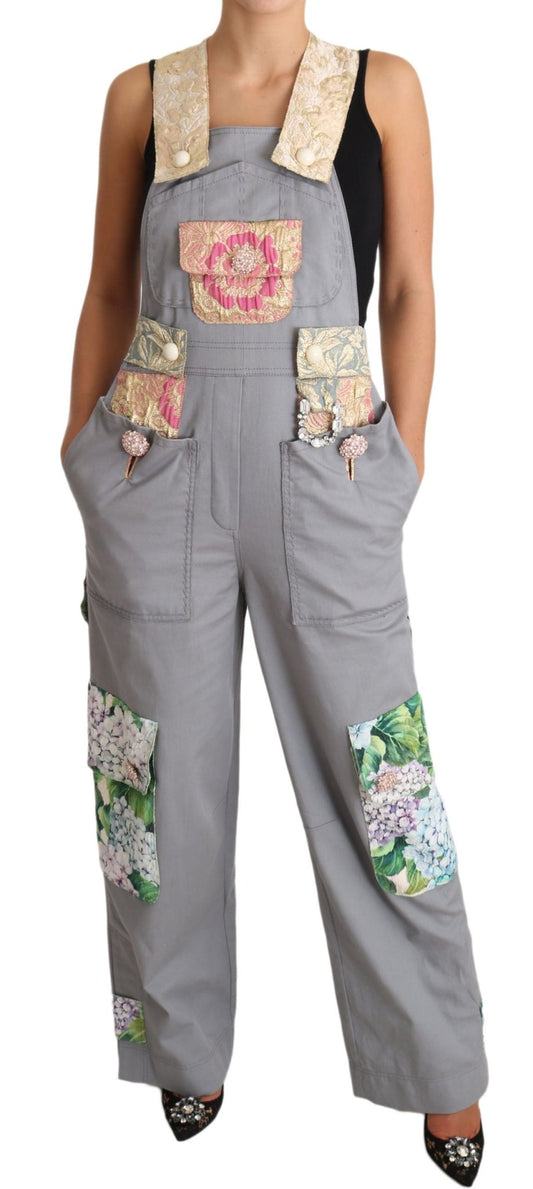 Dolce & Gabbana Exquisite Floral Embellished Denim Overalls - Sandy Store ByNet