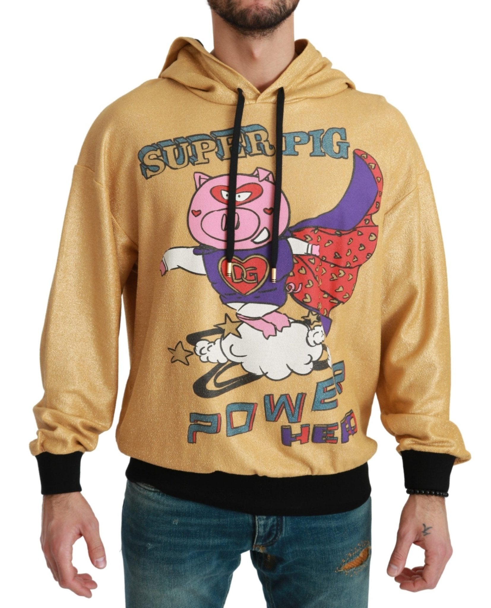 Dolce & Gabbana Exquisite Gold Hooded Cotton Sweater - Sandy Store ByNet