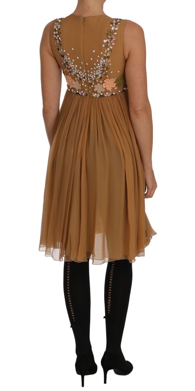 Dolce & Gabbana Exquisite Gold Silk A - line Dress - Sandy Store ByNet