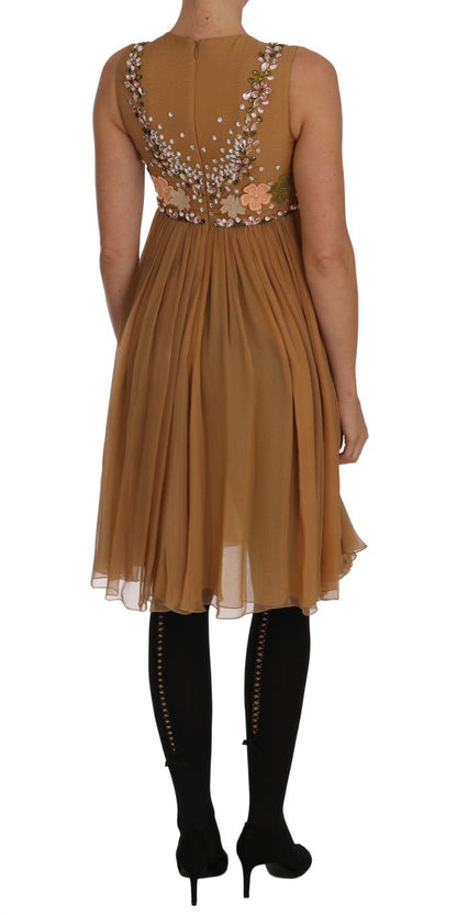 Dolce & Gabbana Exquisite Gold Silk A - line Dress - Sandy Store ByNet