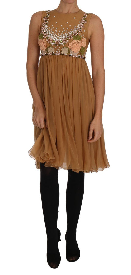 Dolce & Gabbana Exquisite Gold Silk A - line Dress - Sandy Store ByNet