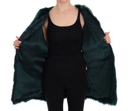 Dolce & Gabbana Exquisite Green Alpaca Fur Long Vest - Sandy Store ByNet