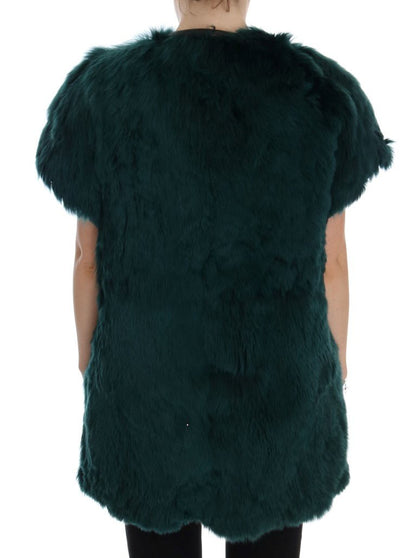 Dolce & Gabbana Exquisite Green Alpaca Fur Long Vest - Sandy Store ByNet