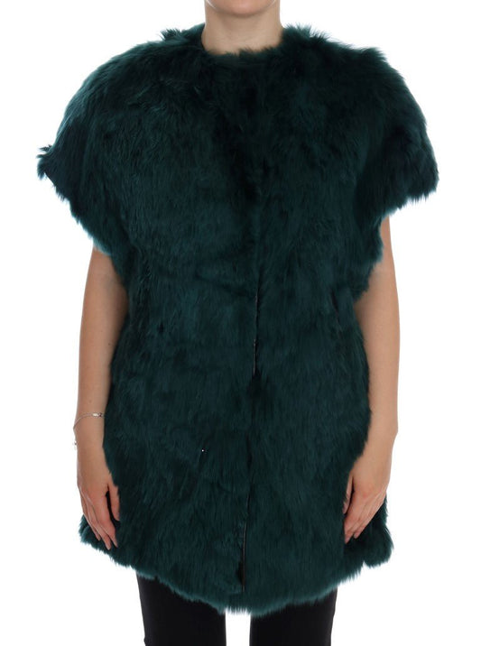 Dolce & Gabbana Exquisite Green Alpaca Fur Long Vest - Sandy Store ByNet