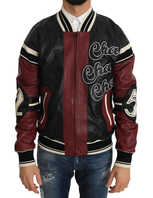 Dolce & Gabbana Exquisite Sheepskin Leather Bomber Jacket - Sandy Store ByNet