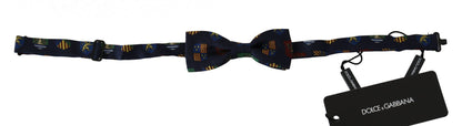 Dolce & Gabbana Exquisite Silk Bow Tie in Blue Flags Print - Sandy Store ByNet