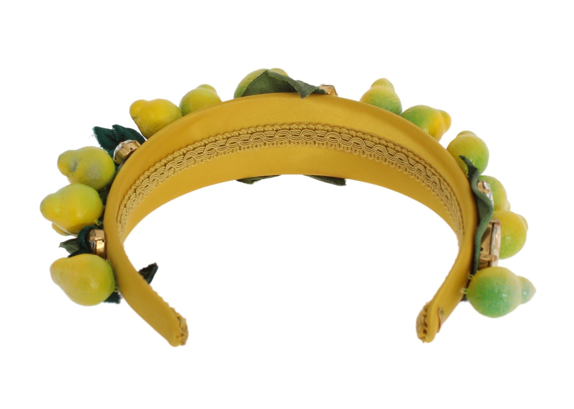 Dolce & Gabbana Exquisite Silk Crystal Lemon Headband Diadem - Sandy Store ByNet