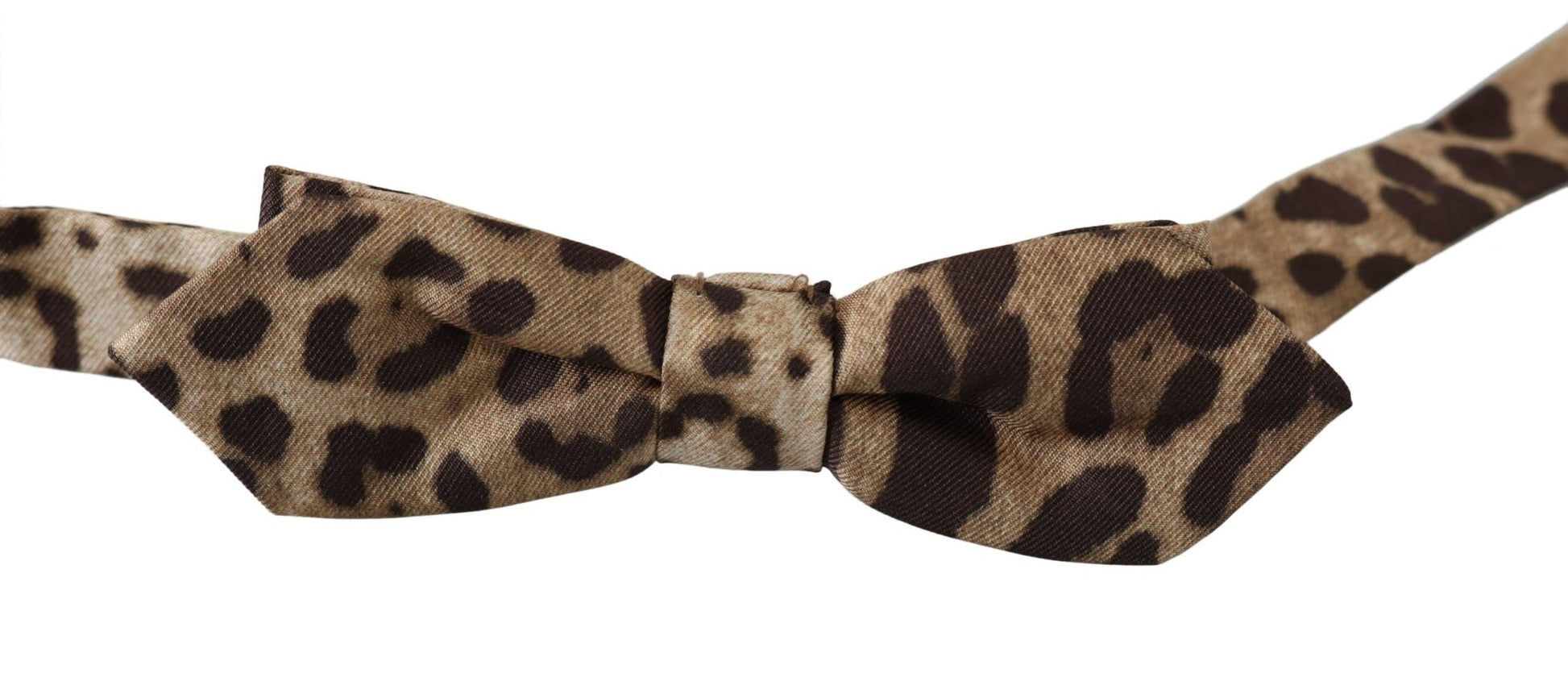 Dolce & Gabbana Exquisite Silk Leopard Print Bow Tie - Sandy Store ByNet