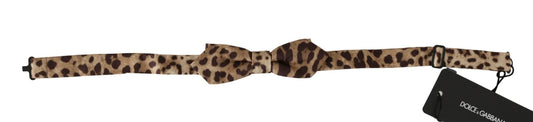 Dolce & Gabbana Exquisite Silk Leopard Print Bow Tie - Sandy Store ByNet