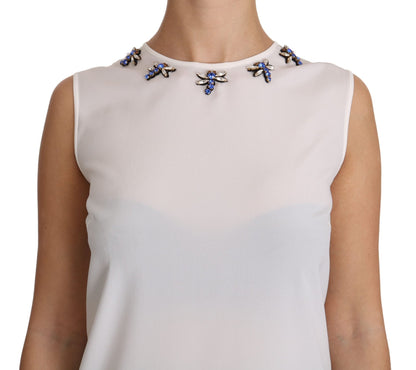 Dolce & Gabbana Fairy Tale Crystal - Embellished Silk Blouse - Sandy Store ByNet