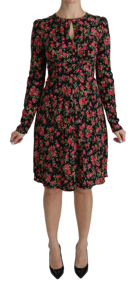 Dolce & Gabbana Floral A - Line Viscose Knee Length Dress - Sandy Store ByNet