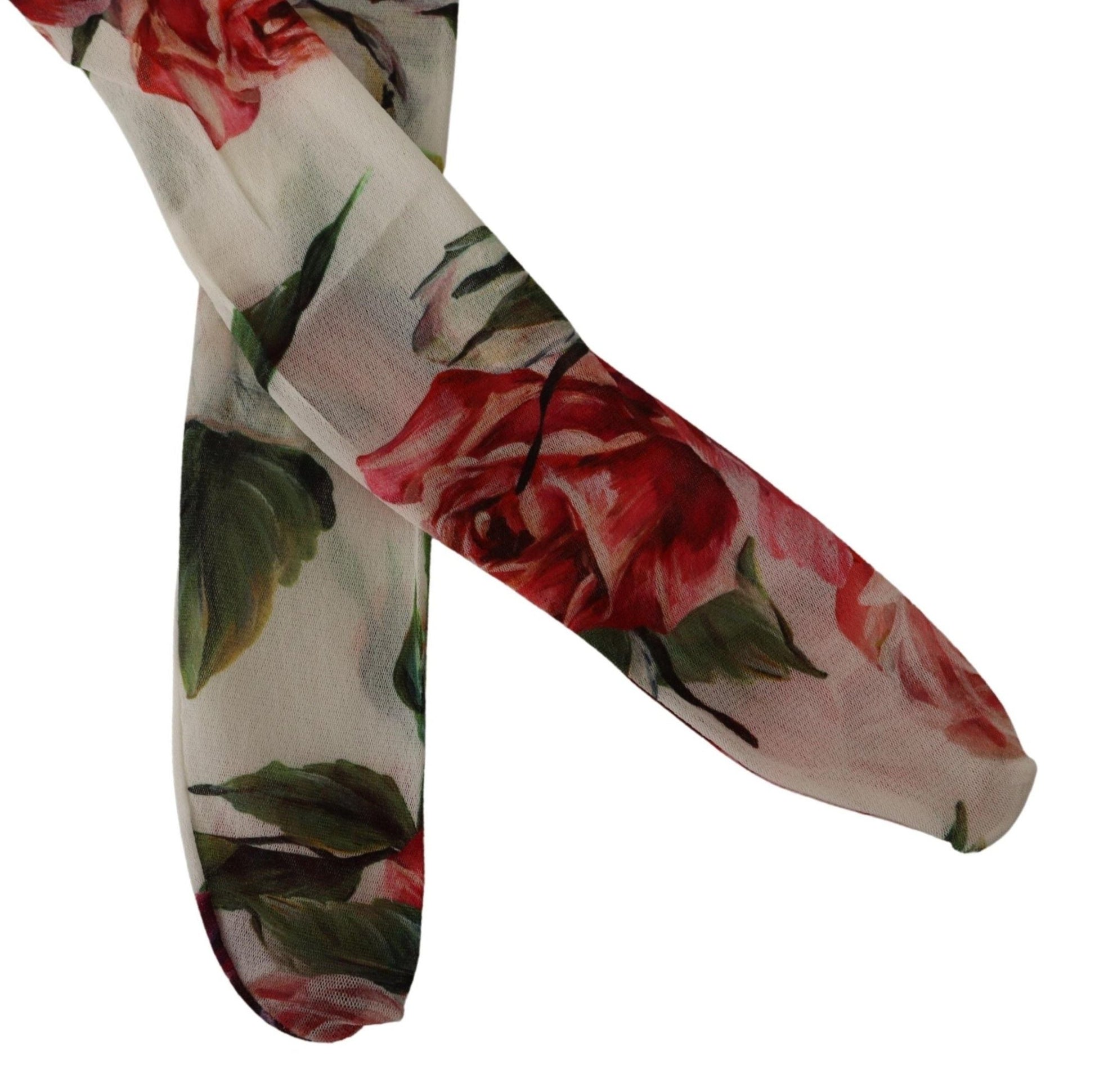 Dolce & Gabbana Floral Elegance Italian Nylon Tights - Sandy Store ByNet