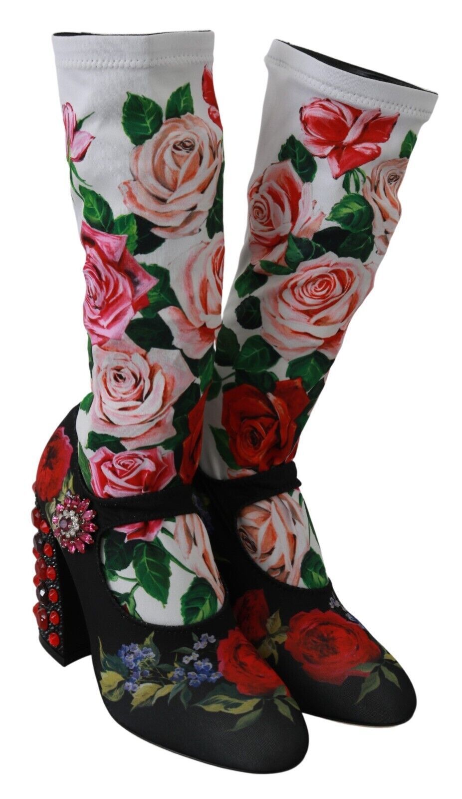 Dolce & Gabbana Floral Embellished Socks Boots - Sandy Store ByNet