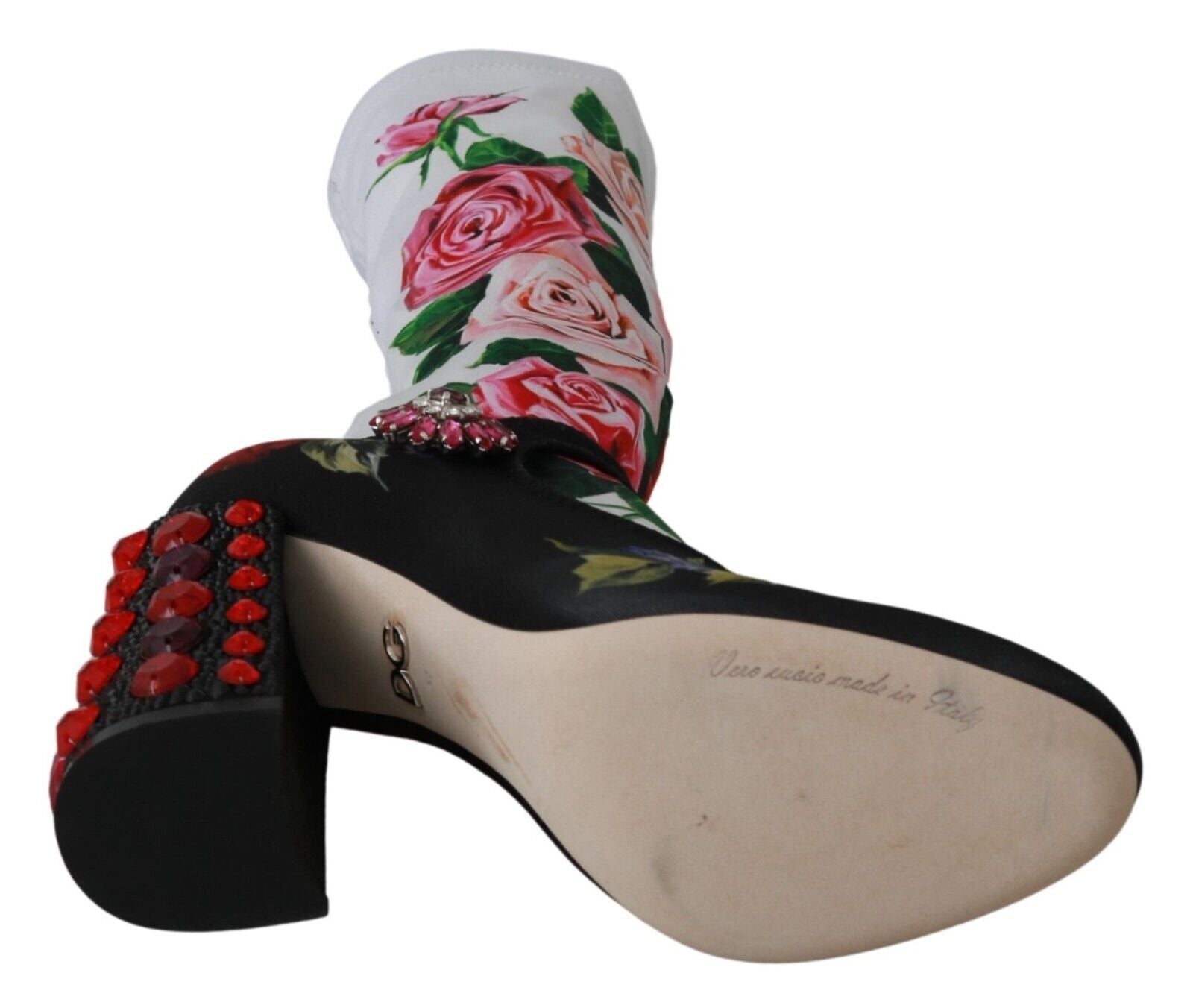 Dolce & Gabbana Floral Embellished Socks Boots - Sandy Store ByNet