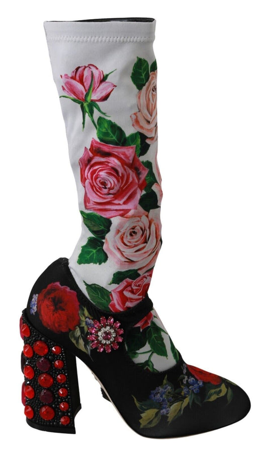 Dolce & Gabbana Floral Embellished Socks Boots - Sandy Store ByNet
