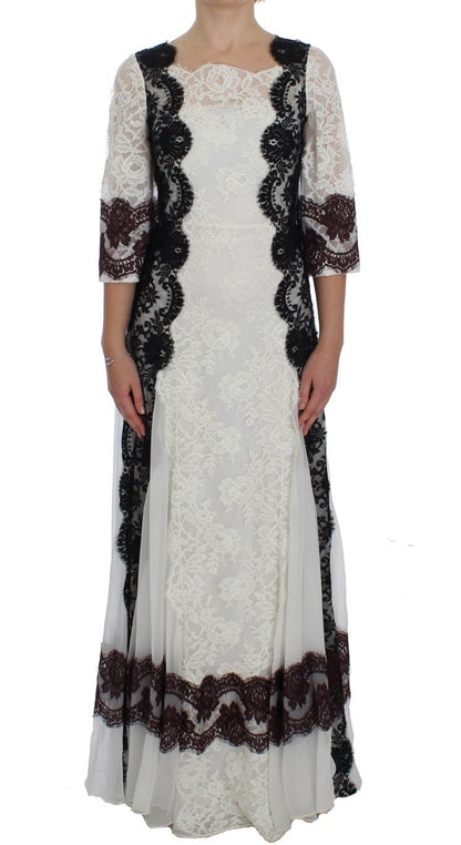 Dolce & Gabbana Floral Lace Silk Blend Maxi Dress - Sandy Store ByNet