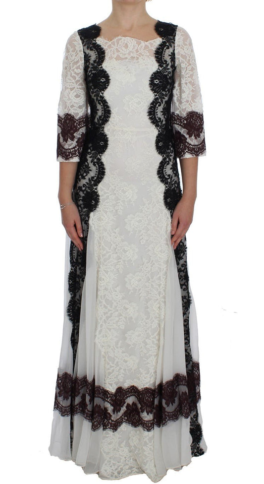 Dolce & Gabbana Floral Lace Silk Blend Maxi Dress - Sandy Store ByNet