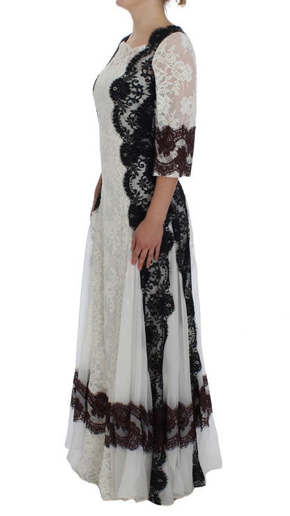 Dolce & Gabbana Floral Lace Silk Blend Maxi Dress - Sandy Store ByNet
