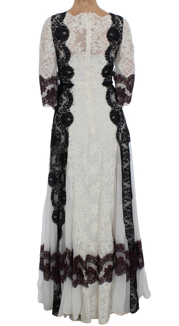 Dolce & Gabbana Floral Lace Silk Blend Maxi Dress - Sandy Store ByNet
