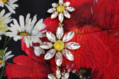 Dolce & Gabbana Floral Maxi Gown with Sunflower Print and Crystals - Sandy Store ByNet
