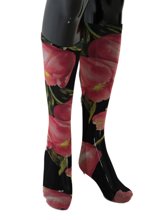 Dolce & Gabbana Floral Nylon Stretch Stockings - Sandy Store ByNet