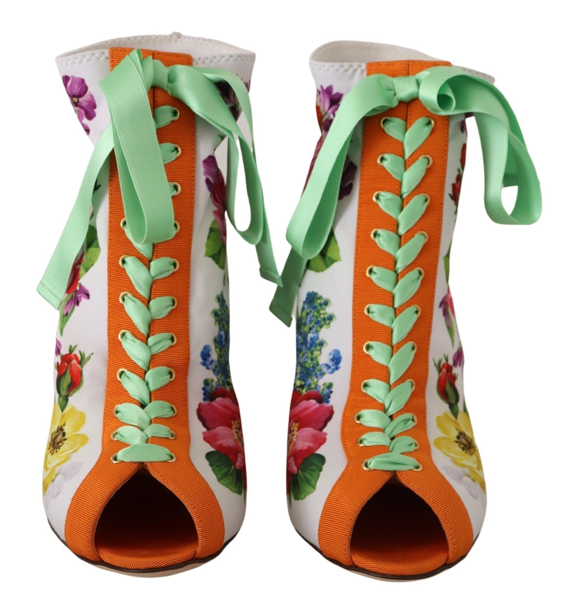 Dolce & Gabbana Floral Open Toe Jersey Heels - Sandy Store ByNet