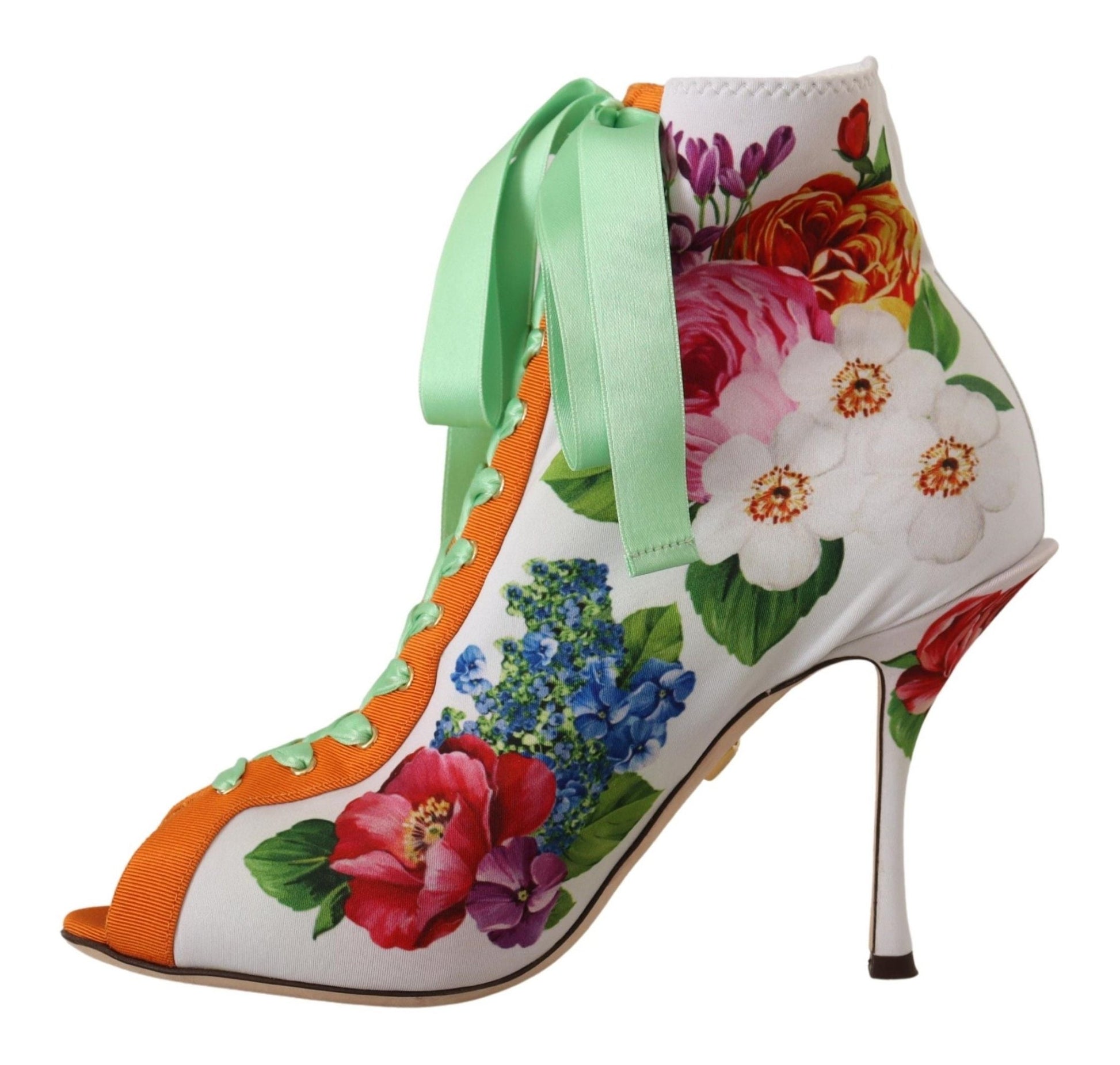 Dolce & Gabbana Floral Open Toe Jersey Heels - Sandy Store ByNet