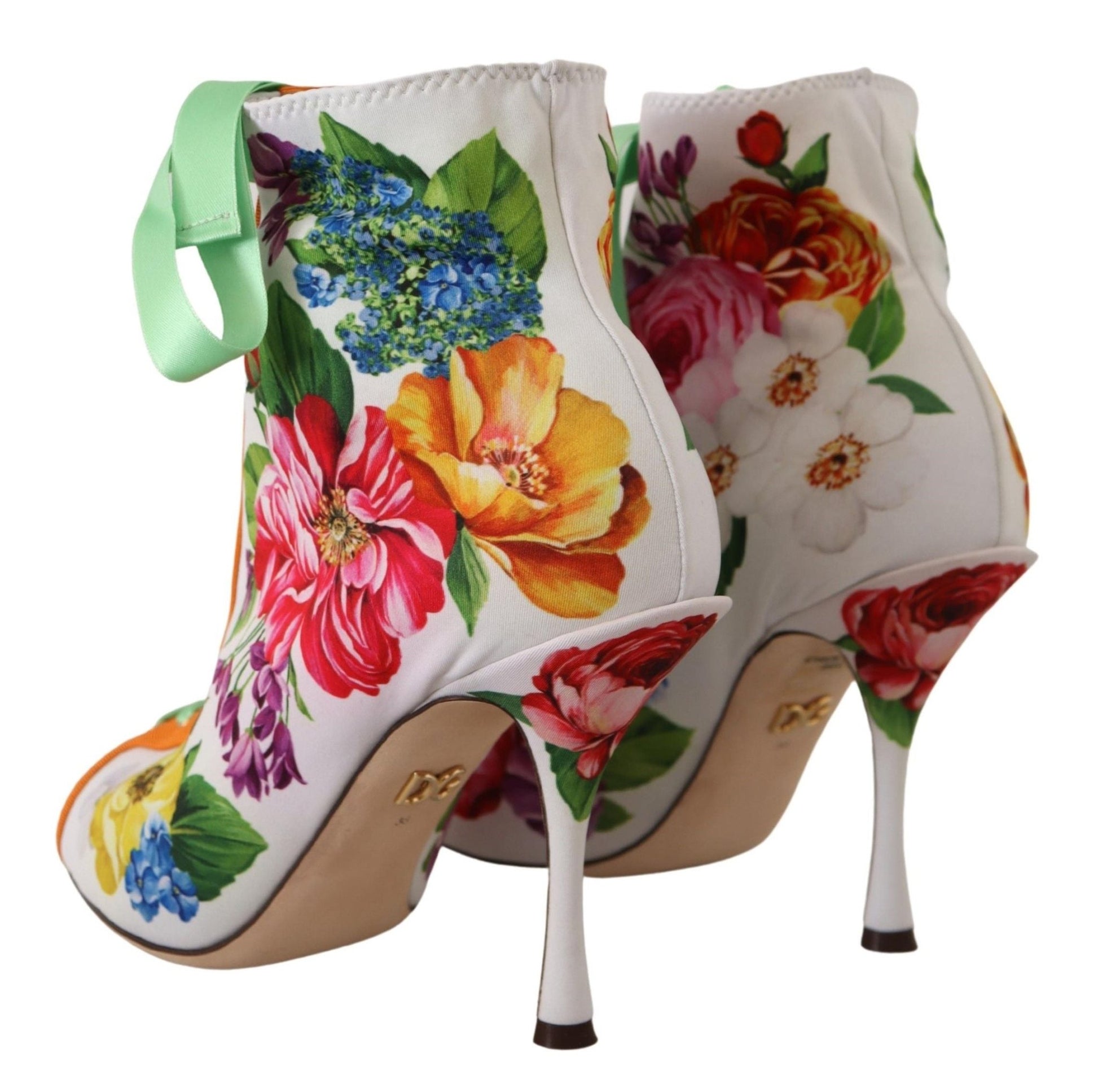 Dolce & Gabbana Floral Open Toe Jersey Heels - Sandy Store ByNet