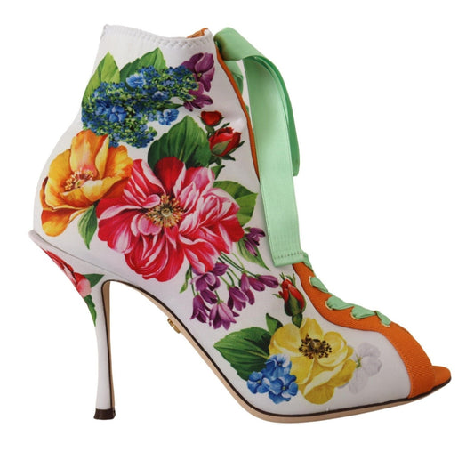 Dolce & Gabbana Floral Open Toe Jersey Heels - Sandy Store ByNet