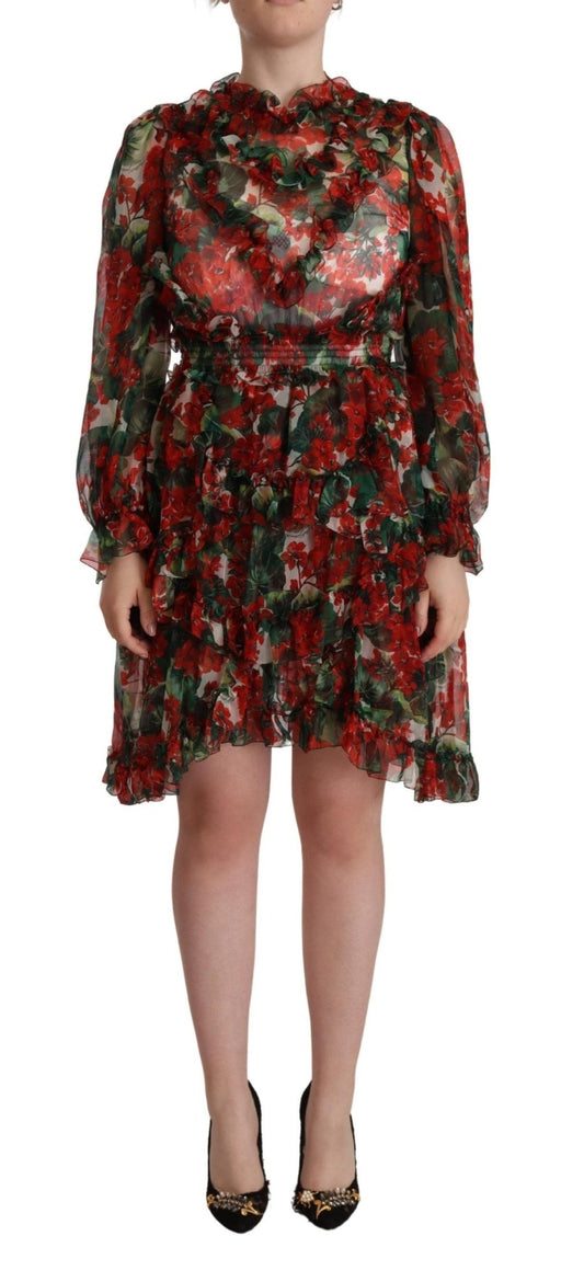 Dolce & Gabbana Floral Silk Mini Knee High Dress - Sandy Store ByNet