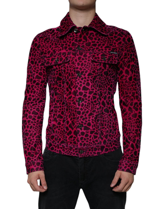 Dolce & Gabbana Fuchsia Leopard Button Down Collared Jacket – IT48 | M par Dolce & Gabbana | Disponible sur Sandy Store ByNet