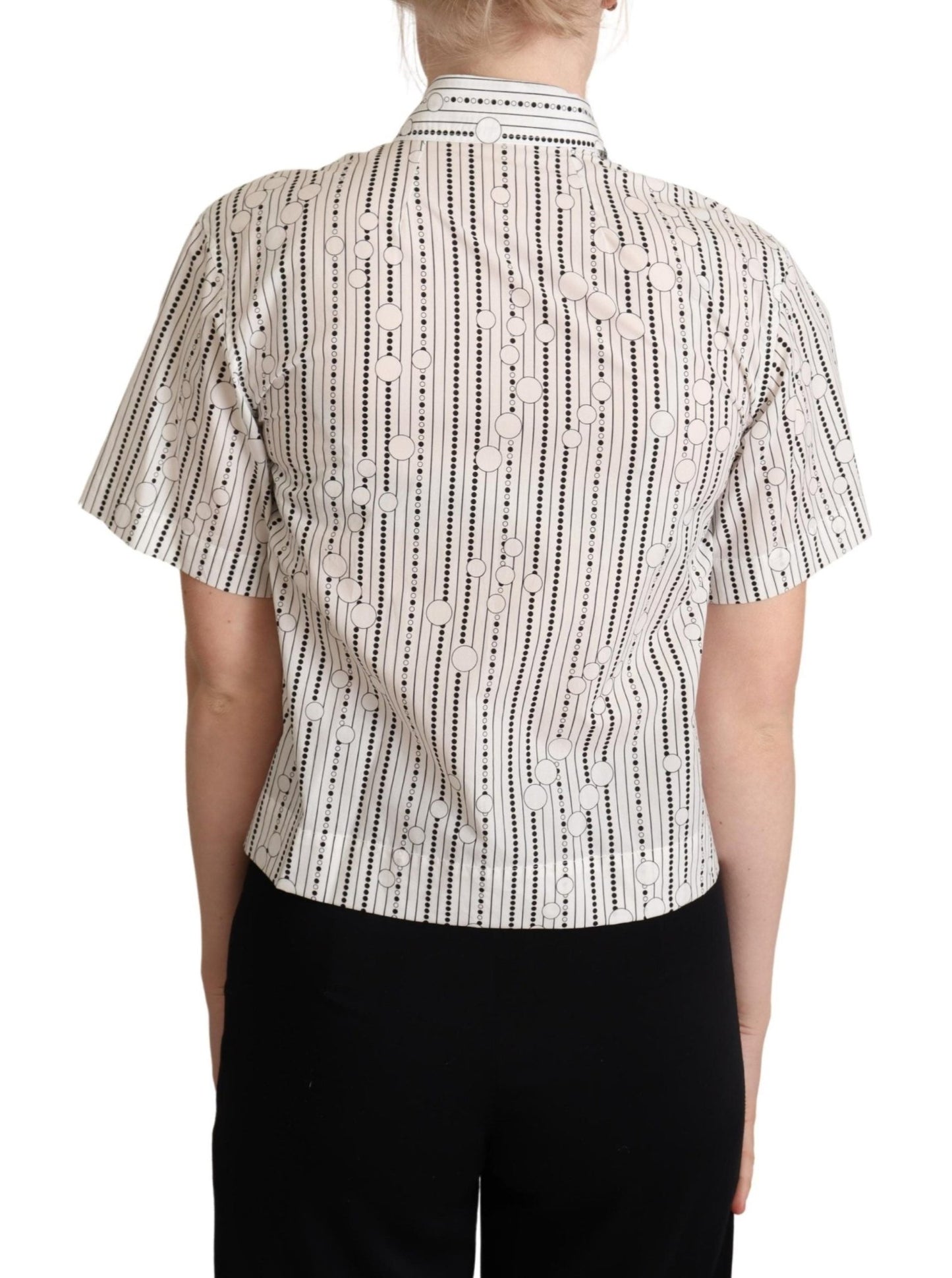 Dolce & Gabbana Geometric Elegance Collared Polo Top - Sandy Store ByNet