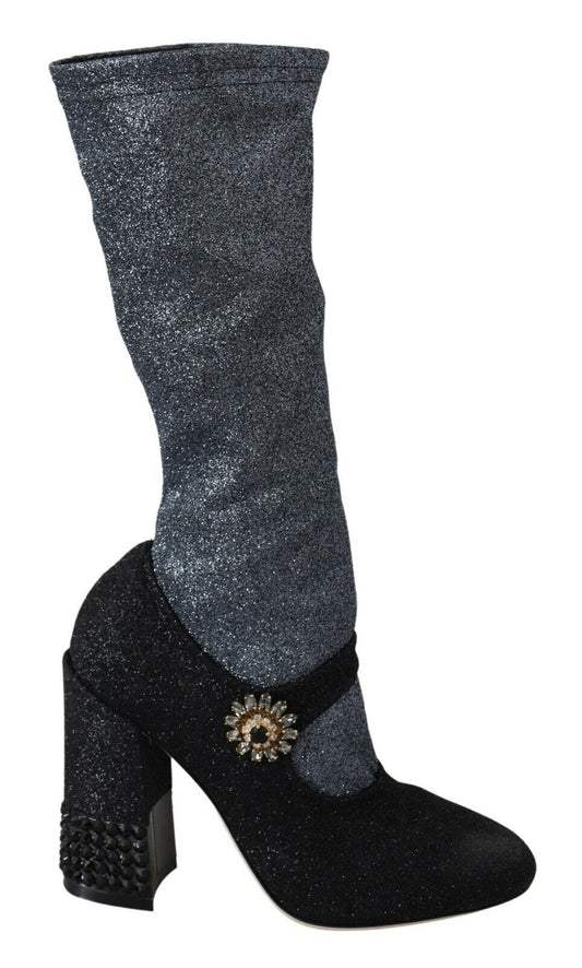Dolce & Gabbana Glamorous Crystal - Embellished Booties - Sandy Store ByNet