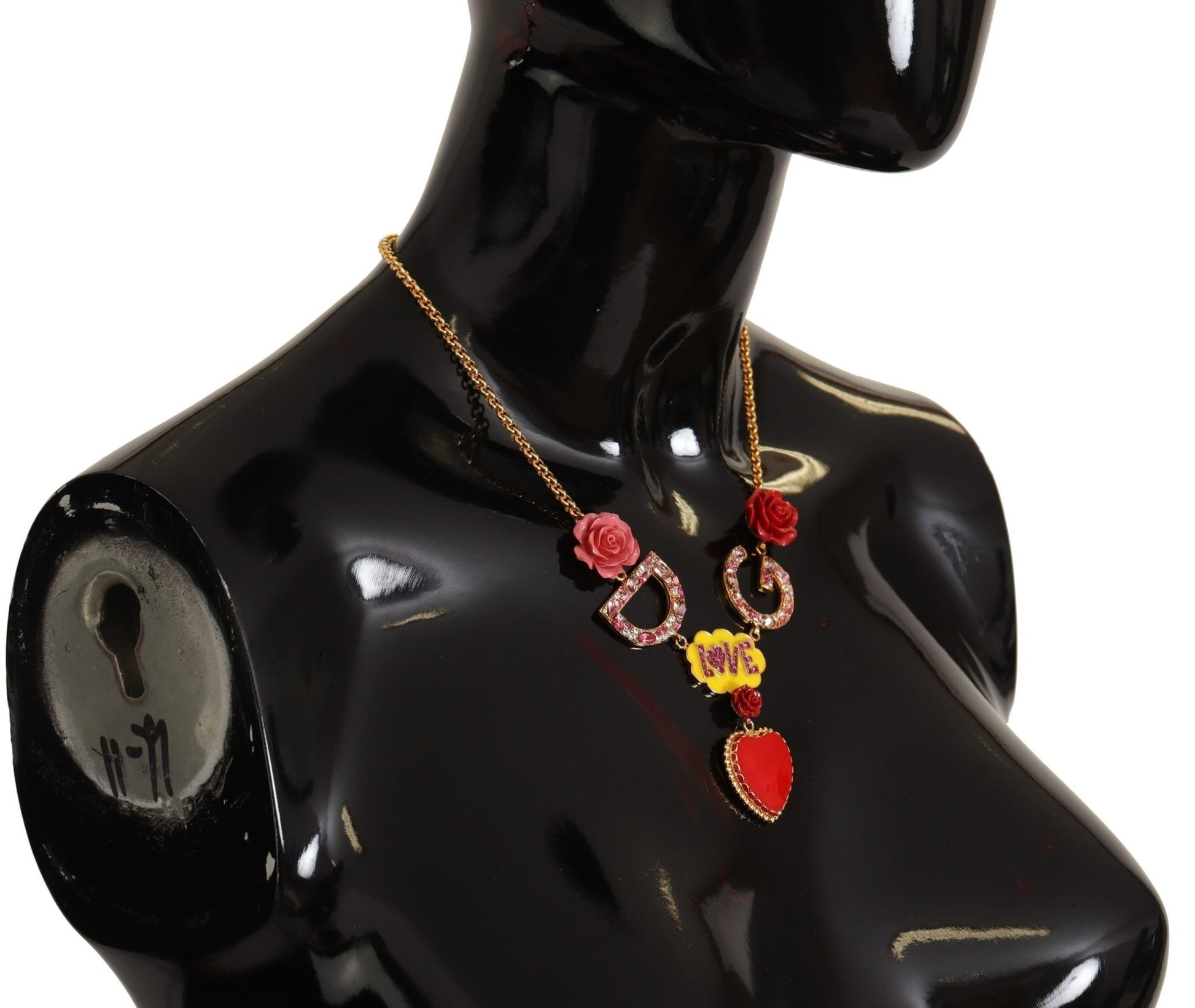Dolce & Gabbana Glamorous Gold Crystal Charm Necklace - Sandy Store ByNet