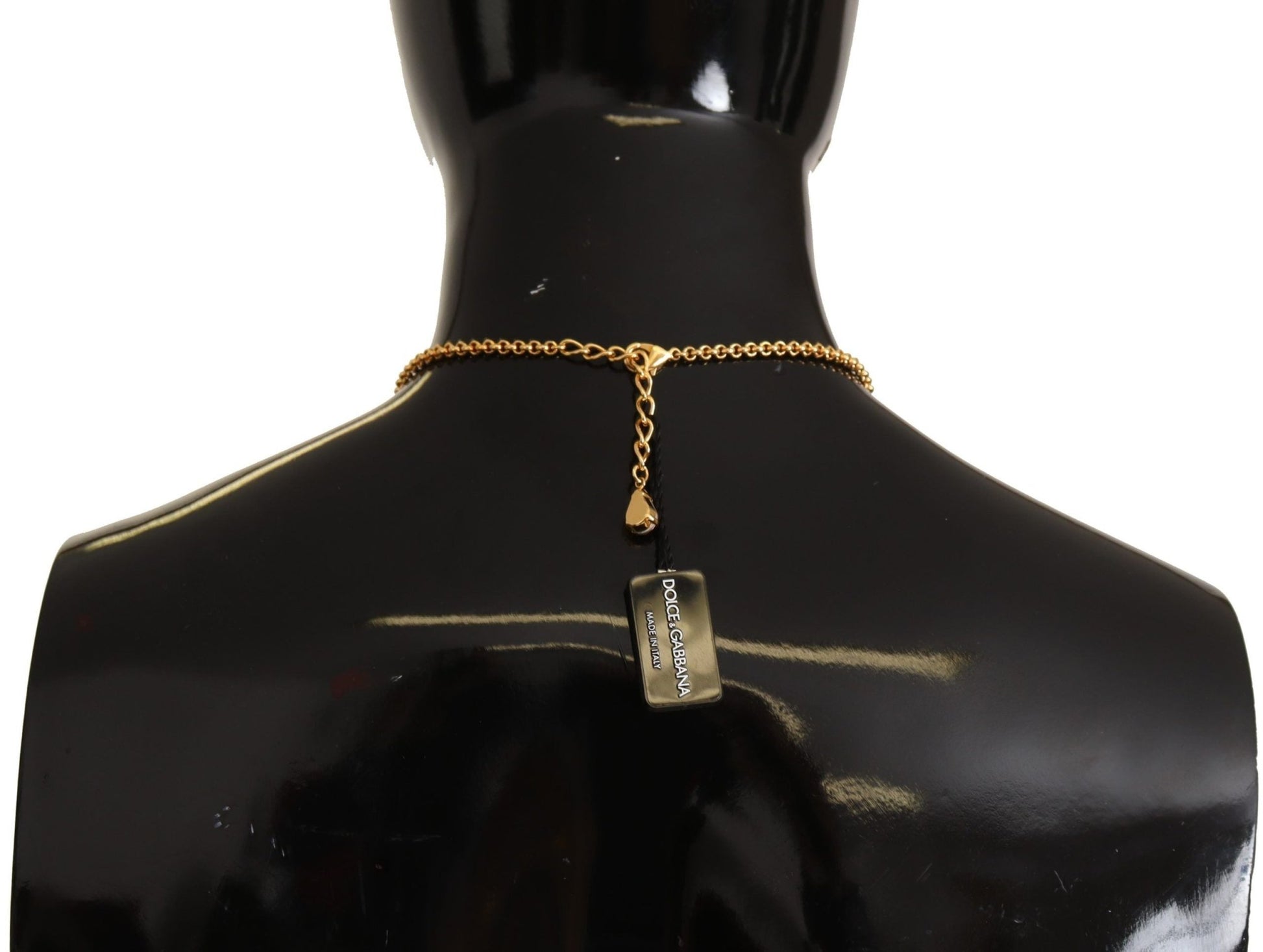 Dolce & Gabbana Glamorous Gold Crystal Charm Necklace - Sandy Store ByNet