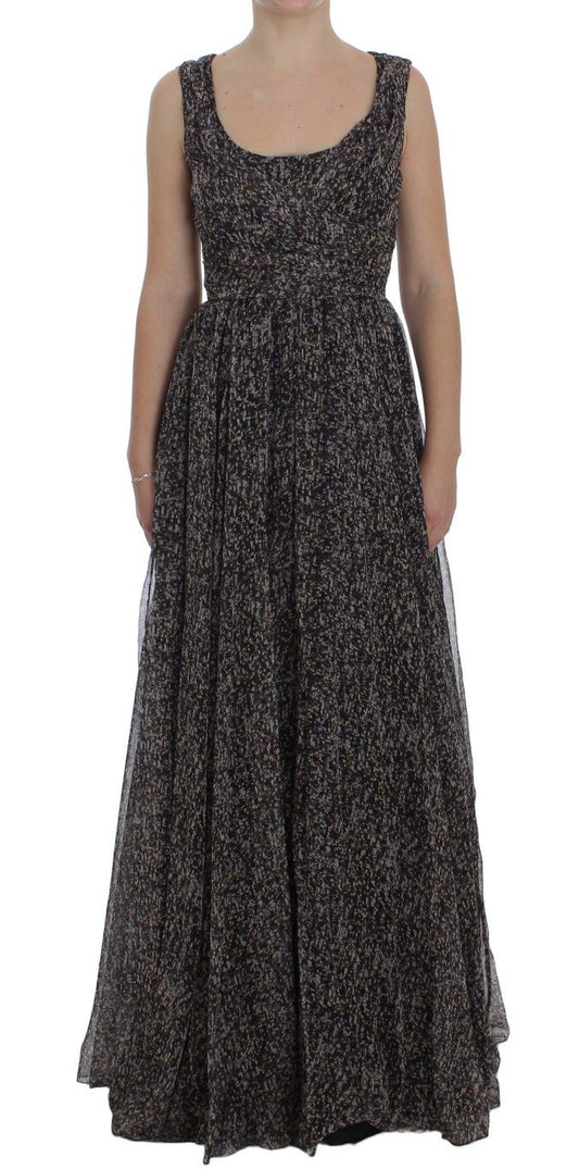 Dolce & Gabbana Glamorous Sequined Silk Full - Length Dress - Sandy Store ByNet