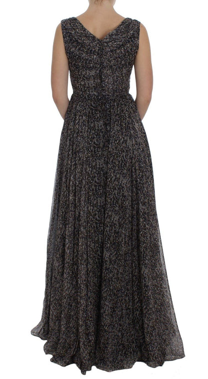Dolce & Gabbana Glamorous Sequined Silk Full - Length Dress - Sandy Store ByNet