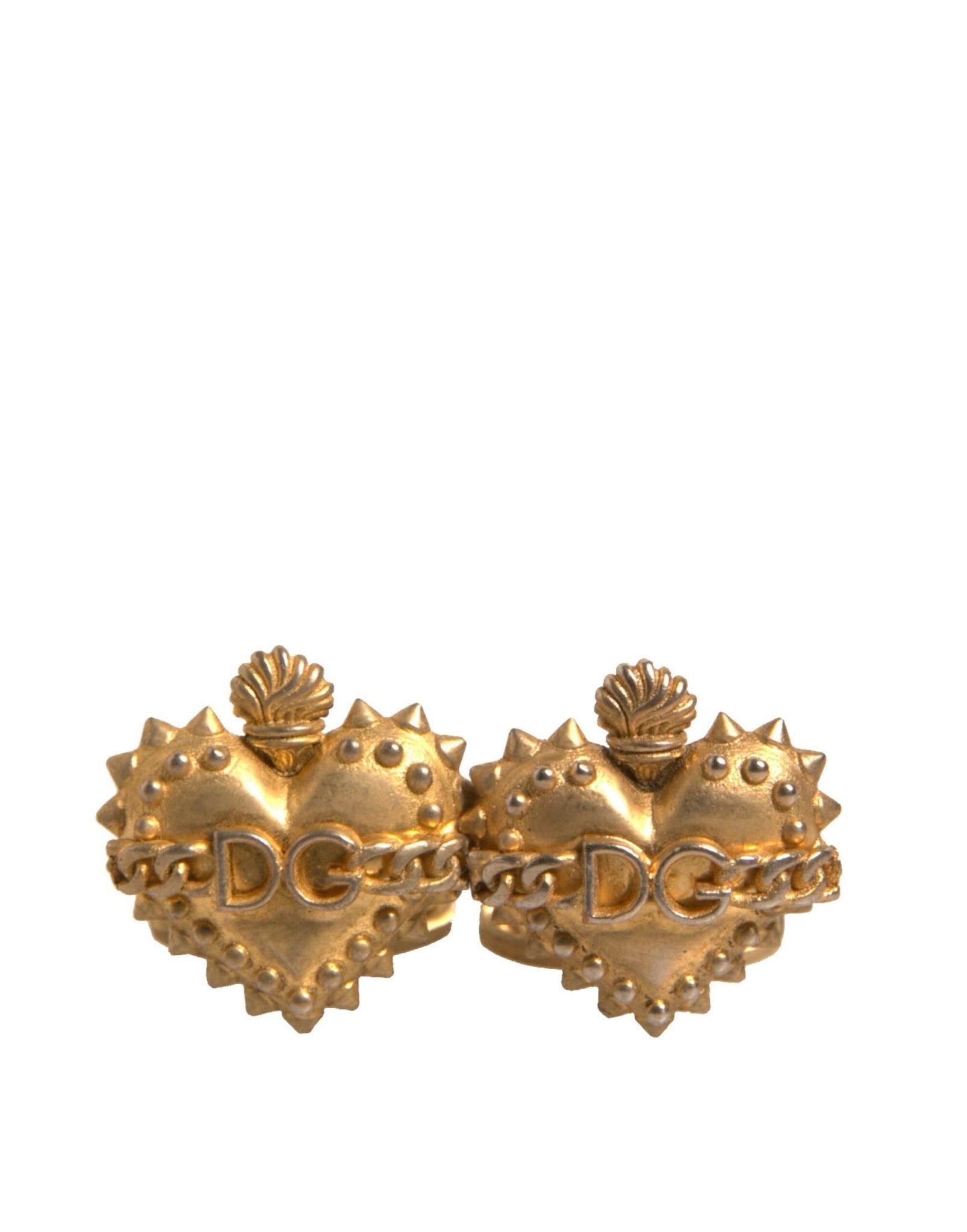 Dolce & Gabbana Gold 925 Sterling Silver DG Heart Cufflink - Sandy Store ByNet