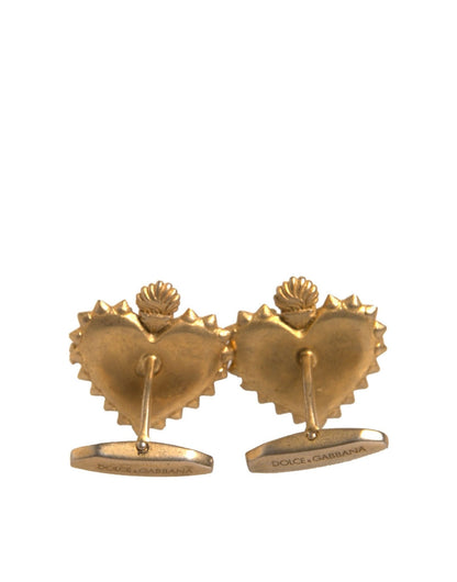 Dolce & Gabbana Gold 925 Sterling Silver DG Heart Cufflink - Sandy Store ByNet